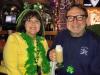Mary & Jim had the Irish spirit w/ fun green & an Irish coffee partying at Bourbon St.